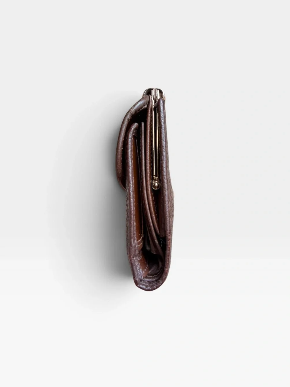 Dooney & Bourke All-Weather Leather kiss-lock Wallet Pebbled Leather Brown